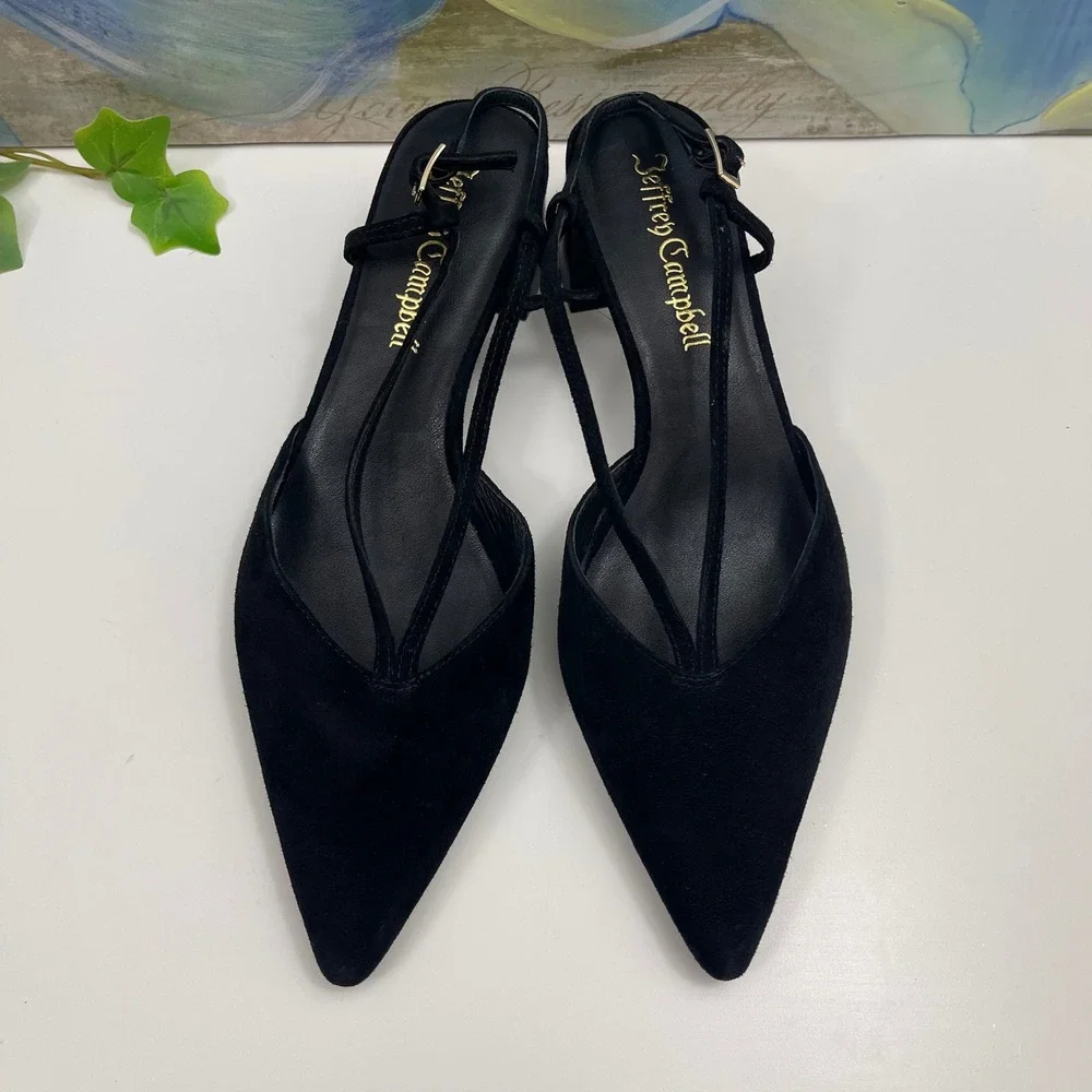 JEFFREY CAMPBELL Annemarie Slingback Pumps in Black Size 6 - Picture 8 of 15